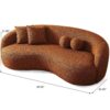 Drake - Japandi Style Curvy Boucle Sofa - Burnt Orange - Image 6