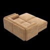 Stylish Chenille 2 Seater Sofa With Ottoman Storage And Cylindrical Backrest - Camel - Image 12