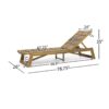Outdoor Chaise Lounge With Adjustable Seating And Slat Panel - Yellow Brown - Image 3