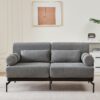 Modern Loveseat Sofa 59" Sofa Couch 2 Seater With USB Ports, Unique Cylindrical Armrests - Gray - Image 6