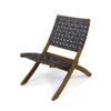 Solidago - Outdoor And Strapping Belt Folding Chairs, (Set of 2) - Black / Brown - Image 7