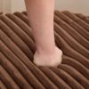 Upholstered Round Ottoman Coffee Table Foot Rest With Metal Legs - Brown - Image 15
