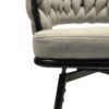 28" Bar Chair Linen Woven Bar Stool (Set of 2) Upholstered With Legs, 360 Swivel, Counter Arm Chairs With Back Footrest - Gray - Image 15