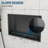 21" X 13" Stainless Steel Shower Niche With Corrosion Resistance - Gunmetal Black - Image 6