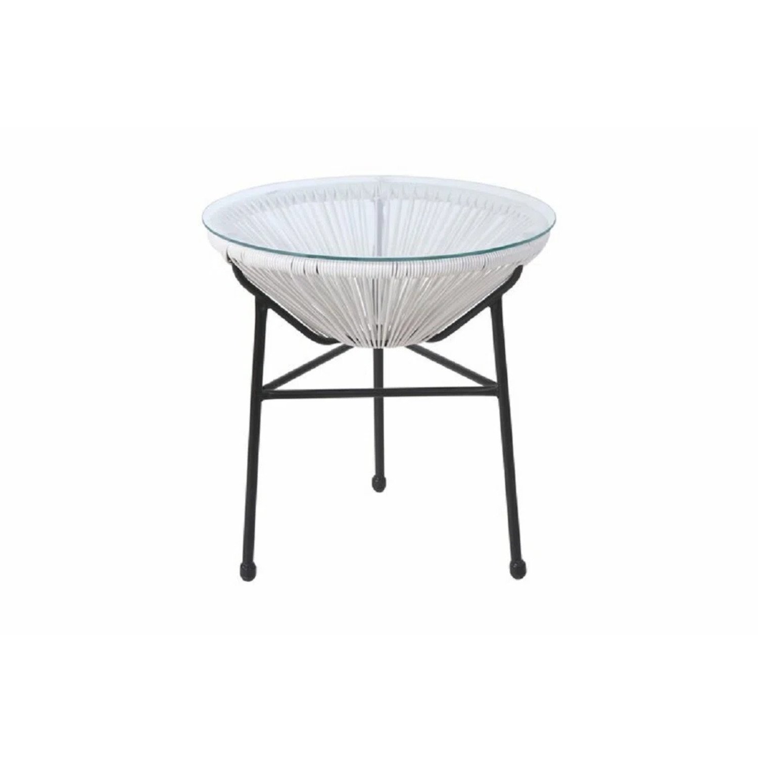 Outdoor 4 Person Conversation Set With Ergonomic Lounge Chairs And Tempered Glass Table - White - Image 6