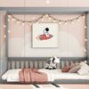Full Size Canopy Frame Floor Bed With Fence, Guardrails - Gray - Image 11