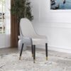 Modern Sponge-Filled Dining Chair, Solid Wood Metal Legs, Suitable For Restaurants, Living Rooms And Rooms (Set of 2) - White / Gray - Image 2