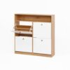Shoe Storage Cabinet With 4 Flip Drawers And Wooden Handle For Entryway - Natural - Image 13