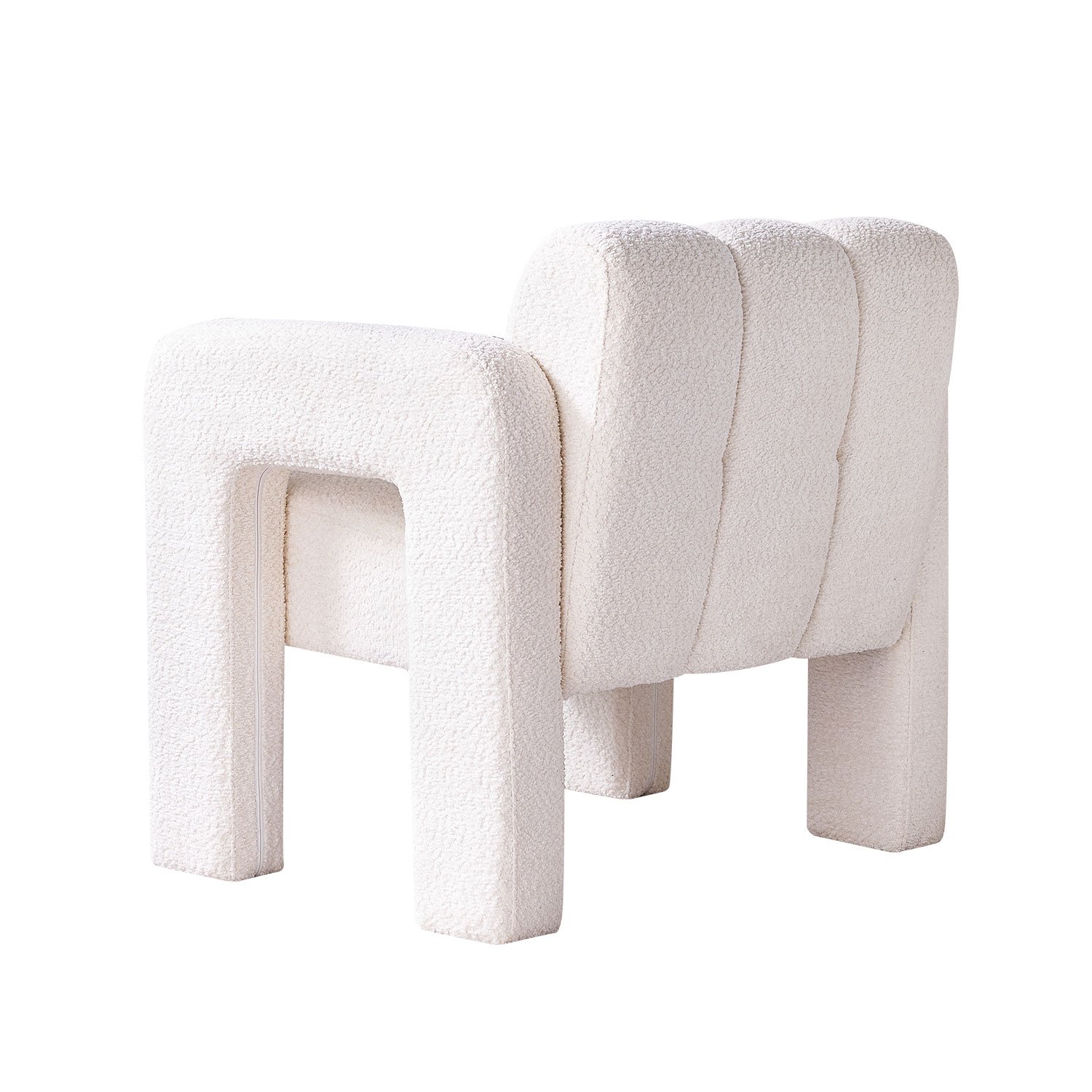 31.10" Wide Boucle Upholstered Accent Chair - Beige - Image 6