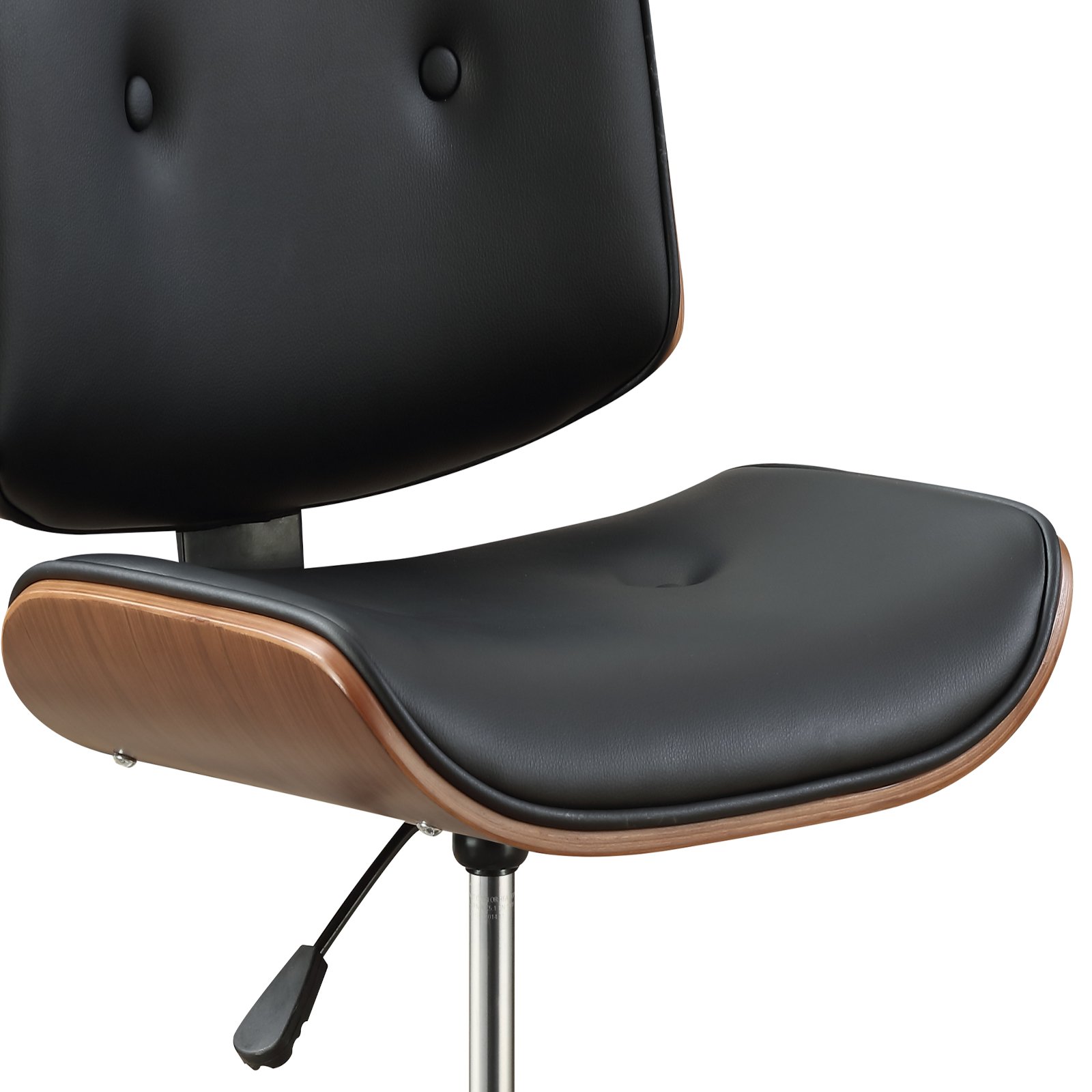 Camila - Synthetic Leather Office Chair - Black - Image 9