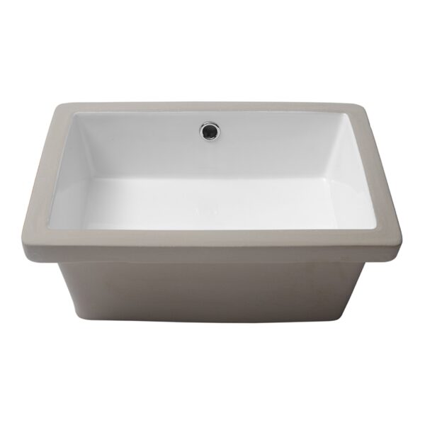 18 X 12" Elegant Ceramic Rectangular Undermount Bathroom Sink With Overflow - White