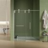 Frameless Shower Door, Sliding Shower Door, Premium 5 / 16" (8 Mm) Thick Tempered Glass Shower Enclosure With Towel Bar, Double Side Easy Clean Coat, Finished With Buffer - Brushed Nickel - Image 10