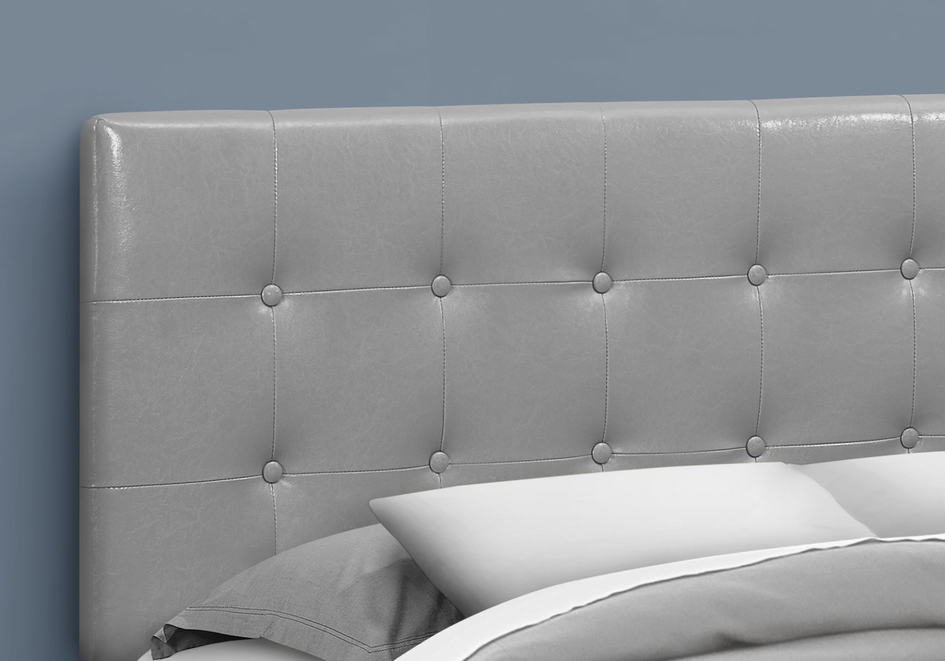 Queen Size, Bed Headboard Only, Upholstered, Durable Construction Transitional - Gray - Image 5