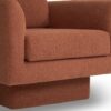 360° Modern Swivel Accent Chair Round Armchair, Thick Padded Single Lounge Sofa Upholstered Comfy - Brick Red - Image 17