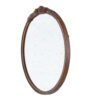 Round Hand Carved Rose Antique Mirror Frame, Wall Mirror For Live Space, Bathroom, Entryway Wall Decor - Brown - Image 6