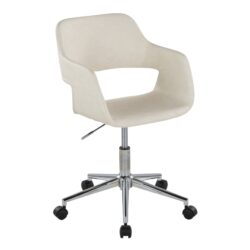 Margarite - Contemporary Task Chair - Chrome / Cream