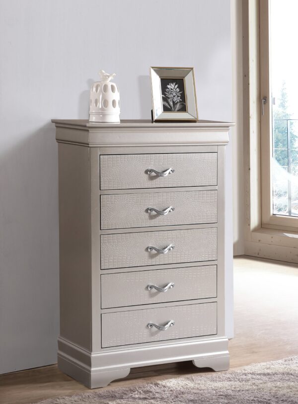 Lorana - Modern Chest - Silver Champagne