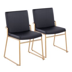 Dutchess - Contemporary Dining Chair (Set of 2) - Gold / Black