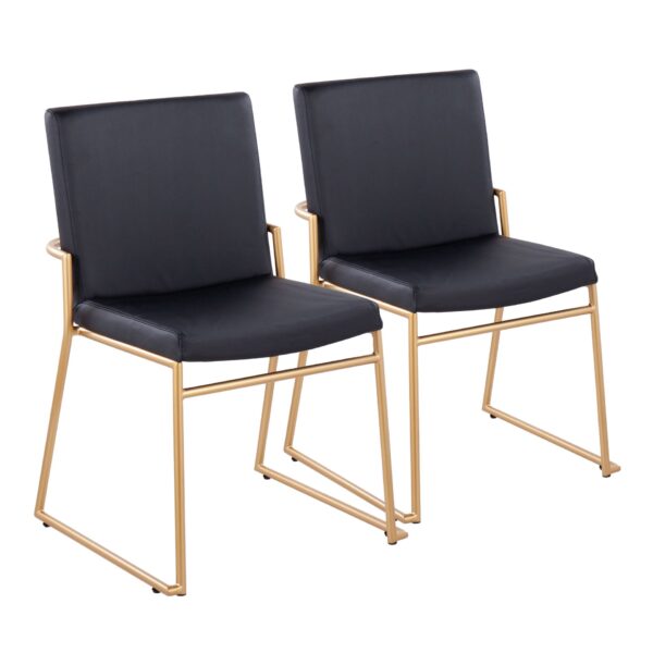 Dutchess - Contemporary Dining Chair (Set of 2) - Gold / Black