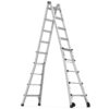 22' Aluminum Multi-Position Ladder With Wheels, 300 Lbs Weight Rating - Metallic Gray - Image 5