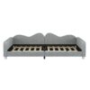 Full Size Upholstered Daybed, Sherpa Fabric Sofabed With Cloud-Shaped Backrest, No Box - Spring Needed - Gray - Image 4