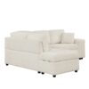 Convertible Sleeper, Sectional Pull Out Sofa Bed With Storage Ottoman, 2 Throw Pillows, 2 Stools, Wireless Charger And Two Hidden USB Ports For Living Room - Cream - Image 22