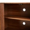 Contemporary Sideboard Storage Cabinet TV Stand With Wave Pattern - Walnut - Image 12