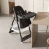 Adjustable Baby High Chair 0 - 6 Years, Portable Infant Feeding Seat With Safety Belt, Silent Lockable Wheels - Black - Image 2