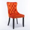 Nikki - Modern, High-End Tufted Solid Wood Contemporary Velvet Upholstered Dining Chair With Wood Legs Nailhead Trim (Set of 2) - Orange - Image 4