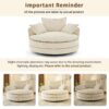 Accent Barrel Chair 360° Swivel Sofa Chair With Dual Layer Cushion And 3 Removable Pillows Corduroy - Beige - Image 8