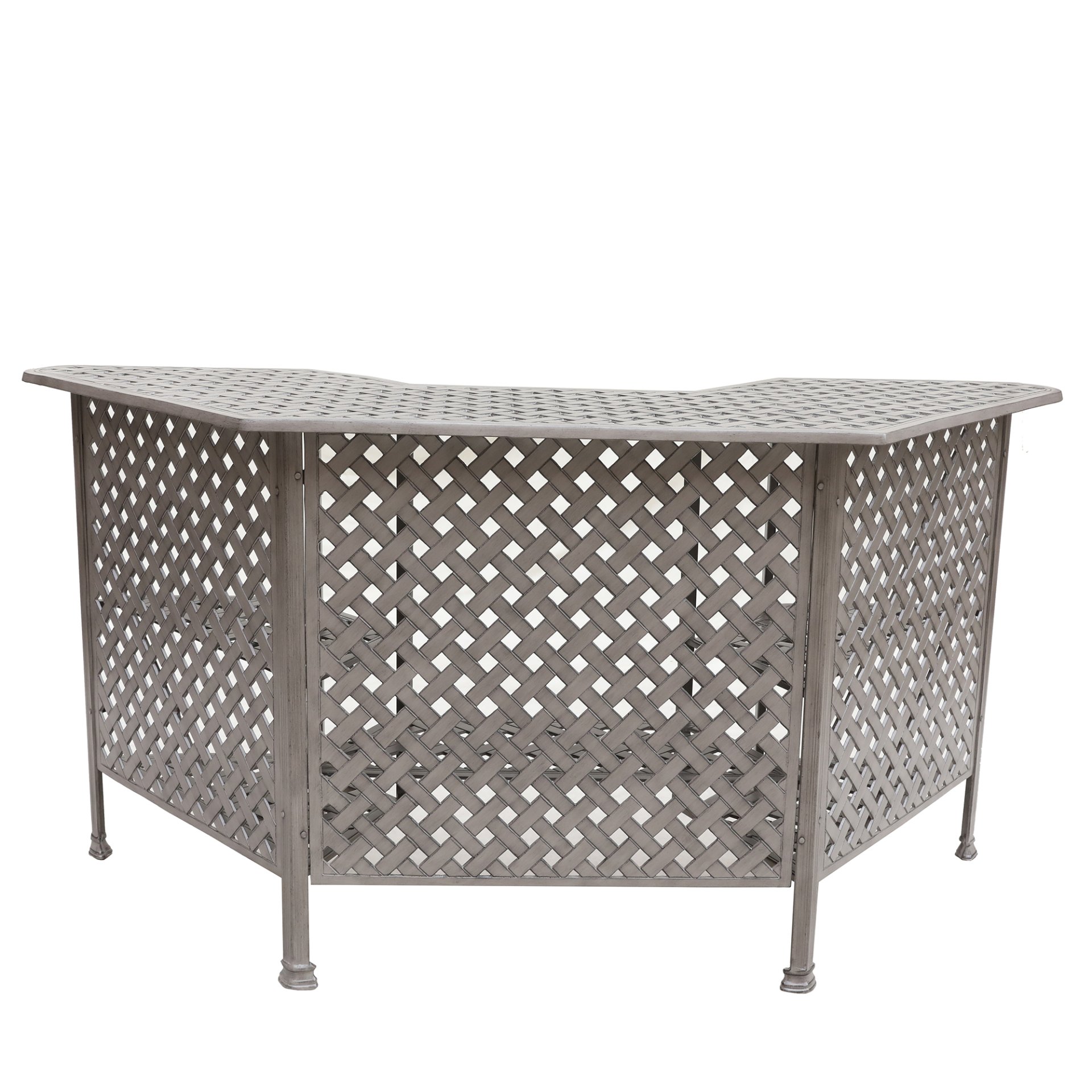 Cast Alumnim Weave Pattern Party Bar Table A - Gray - Image 6
