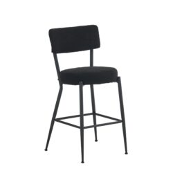 Modern Teddy Fabric Upholstered Bar Stools (Set of 4) - Black