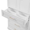 Bathroom Cabinet With 3 Drawers, Adjustable Shelf, Panels, Steel Handles, Soft Close Doors - White - Image 18