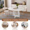 Round Dining Table For 4 - White - Image 8