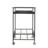 2 Tier Bar Cart, Utility Cart, Rolling Serving Cart, Kitchen Cart With Storage Shelves - Black - Image 7
