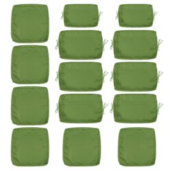 14 Pack Cushion Covers For 7 Piece Wicker Rattan Sectional Sofa (6 Seater), Outdoor Seat And Back Slipcovers With Zippers - Green