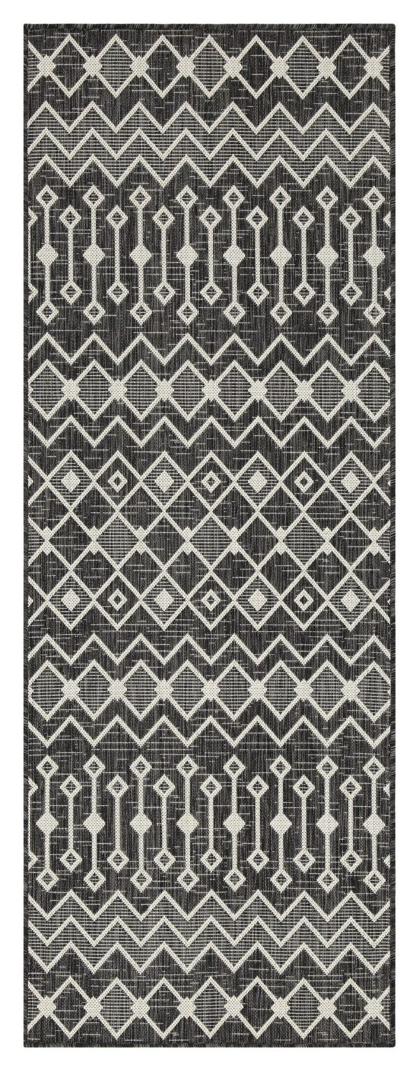 Sunshine - 2'7" X 7'3" Indoor, Outdoor, Polypropylene Area Rug - Anthracite