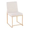 Fuji - Contemporary High Back Dining Chair (Set of 2) - Gold / Beige - Image 2