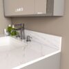 Bianco Carrara Venato Marble Vanity Top With Undermount Sink And Backsplash - White - Image 12