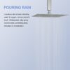 10" Square Rainfall Shower Head, Wall / Ceiling Mounted, Stainless Steel - Chrome - Image 9