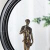 Circle Wall Mirror With Wooden Frame, Antique Classic Accent Mirror, For Living Room - Black - Image 7