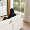 Contemporary Modular Sectional Sofa L Shaped Couch Set With Movable Ottoman Chenille - Beige - Image 8