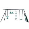 Interesting Four Function Swingset With Face To Face Metal Plastic Safe Swing Seat 550Lbs For Outdoor Playground For Age 3+ - Blackish Green - Image 7