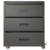 Heavy Duty Metal Storage Cabinet With Wheels 3 Drawer Tool Cabinet For Garage, Office, And Home Organizer Solutions - Brushed Nickel - Image 8