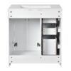 Bathroom Vanity With Ceramic Sink Combo, Frame Bathroom Storage Cabinet, Freestanding Vanity Set With 3 Drawers & Soft Closing Doors - White - Image 16
