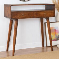 Curved Console Table - Chestnut
