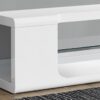 TV Stand, Console, Media Entertainment Center, Storage Shelves, Glossy Contemporary & Modern - White - Image 2