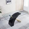 Stylish Dining Room Table, Luxury Glass Top Dining Table, Modern Design For Your House - Black - Image 2