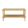 Modern 2 Tier Coffee Table For Living Room Furniture, Rectangular Center Table With Open Storage Shelf, Rounded Rubberwood Legs - Burly Wood - Image 5