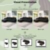 L Shaped Convertible Sectional Sofa 4 Seat Tufted Couch Set With Two Tone Adjust Legs Cloud Movable Ottoman - Black - Image 23